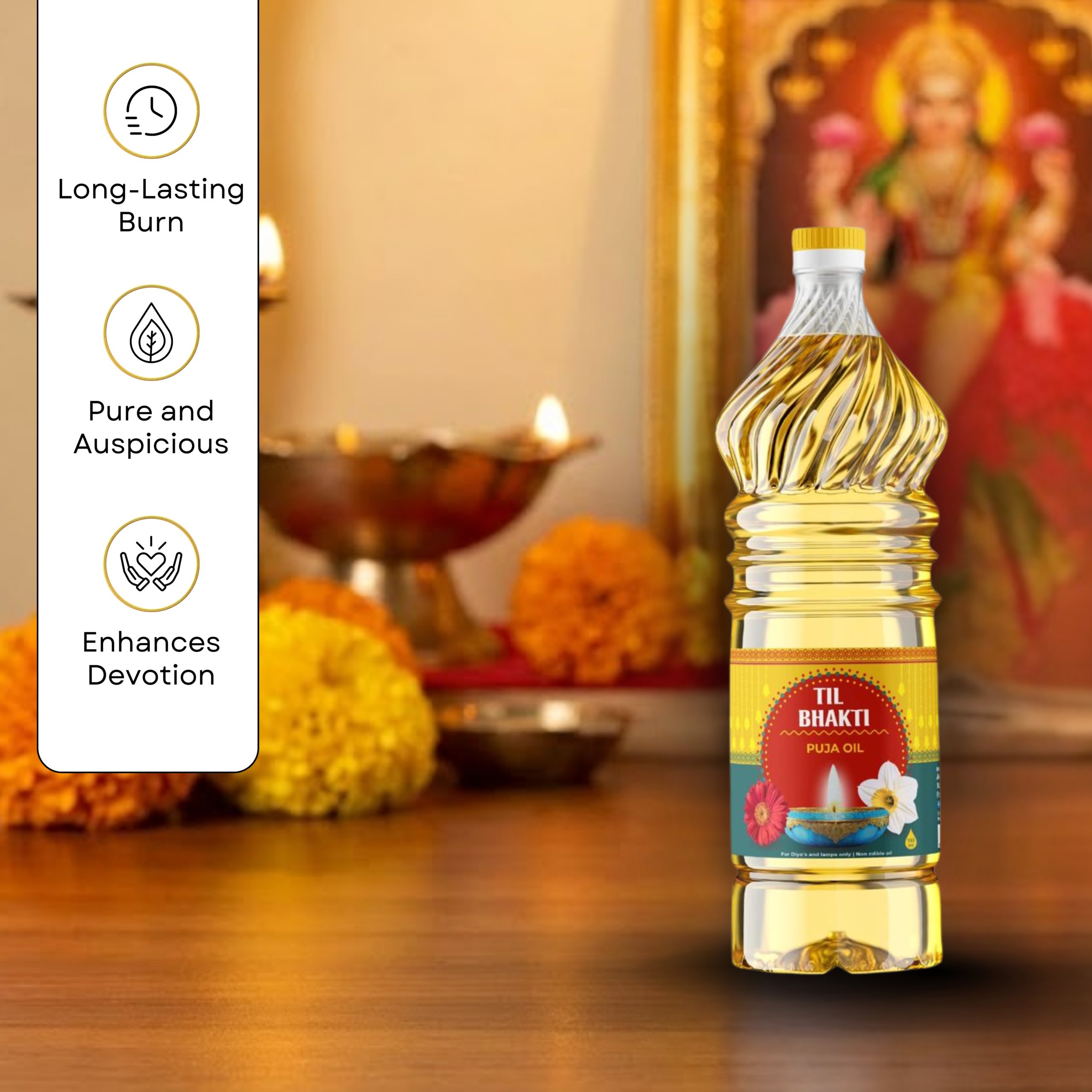 Til Bhakti Oil Pure Smokeless Oil for Puja - Image 2